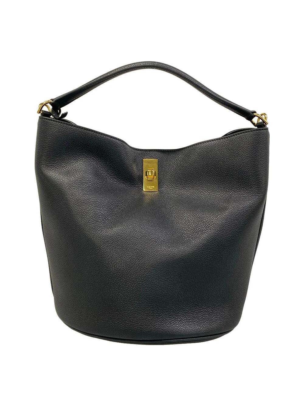 Celine 16 Bucket Bag Black Supple #283435C21B